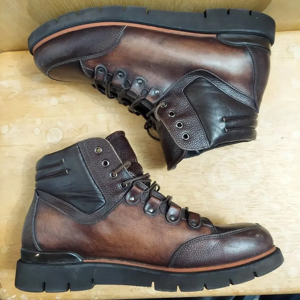 Franceschetti Italy Barneys New York Men's US 10 Brown Leather Ankle Boots
